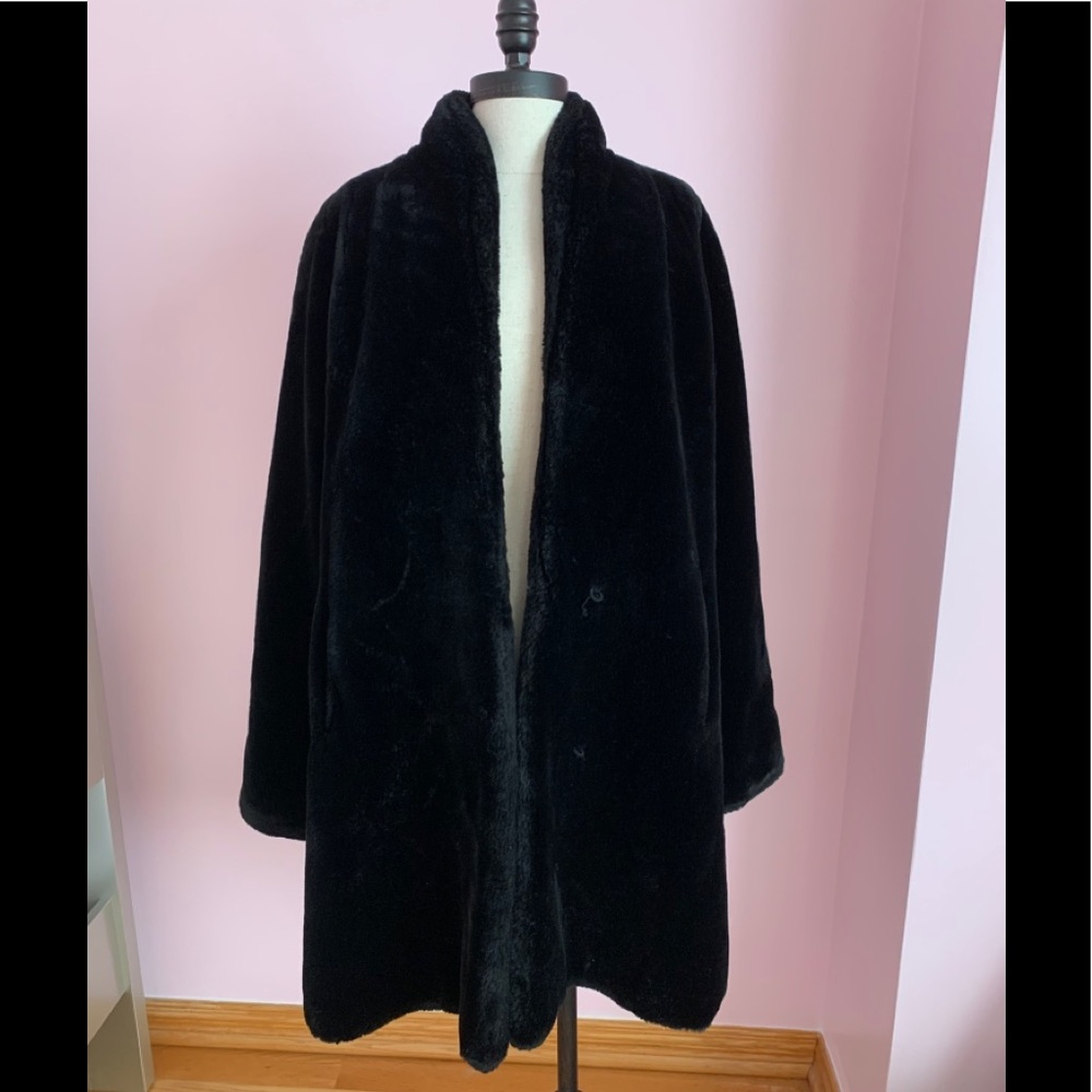 Searle Blatt Studio Faux Fur Black Oversized Coat